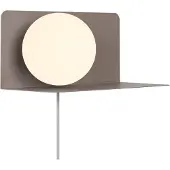 Nordlux Applique avec étagère Lilibeth, Variante : Ø 150 x 160 mm, E14, brun