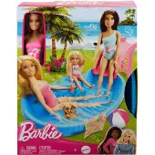 Barbie Poupée Barbie avec piscine + toboggan HRJ74 /4