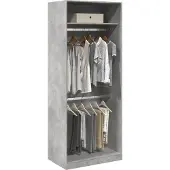 vidaXL Garde-robe gris béton 80x50x200 cm bois d'ingénierie