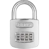 ABUS Cadenas à combinaison 160/50 - Cadenas en finition chromée brillante - avec code personnalisé.