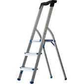 Pavo 8037339 Stehleiter silber 3 Sprossen, H: 112,0 cm