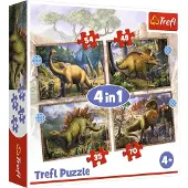 Trefl Puzzle 4 in 1 set Dinosaurs