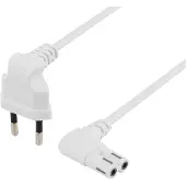 Deltaco Kbl apparatkabel ojordad Vinklad 5m Vit (5 m), Câble d'alimentation, Blanc