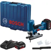 Bosch GST 185-LI "S", Scie sauteuse sans fil de 18 V, 2 batteries de 4,0 Ah, Coupes précises dans le bois et le métal.