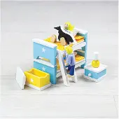 Tidlo Meubles de maison de poupées en bois, chambre d'enfant, 3 pièces.