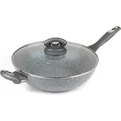 Salter BW02772G Marblestone Wok 28cm grey, Poêle + casserole, Gris