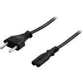 Deltaco Kbl Câble d'appareil ojordad 5m svart 2 pôles (5 m), Câble d'alimentation, Noir