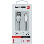 Swissten 71521203 Câble USB 1,2 m USB A USB C Blanc