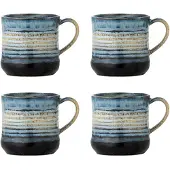 Bloomingville Ensemble de 4 mugs Deana bleus