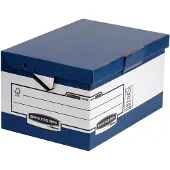Fellowes BANKERS BOX SYSTEM Boîte d'archives à couvercle rabattable Maxi ERGO-Stor, bleue, en carton 100% (39 cm)