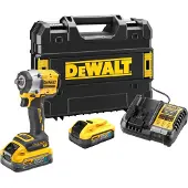 DeWalt DCF921H2T-QW Kit De Clé À Chocs Compacte À Batterie Li-ion 18 V (2 Batteries De 5,0 Ah) Dans Un Coffret TSTAK - 406 Nm - 1/2''