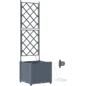 vidaXL Pots de jardin Gris clair 40 x 40 x 142 cm Acier