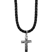 KUZZOI Chaîne 'Kreuz' noir / argent