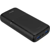 Deltaco Powerbank avec chargement rapide, 3 ports, 2x USB-A 18W, 1x USB-C PD 20W, 20 000 mAh noir