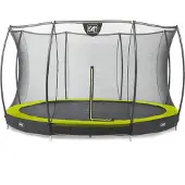 Exit Silhouette Trampoline ø427cm – avec Filet de sécurité – Enterré – Rond – pour Enfants – Vert