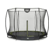 Exit Silhouette Trampoline ø244cm – avec Filet de sécurité – Enterré – Rond – pour Enfants – Noir