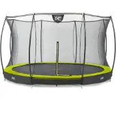 Exit Silhouette Trampoline ø366cm – avec Filet de sécurité – Enterré – Rond – pour Enfants – Vert