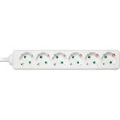 Deltaco GT-0600 power extension 6 AC outlet(s) Indoor White (6x, CEE 7/3, 1.50 m)