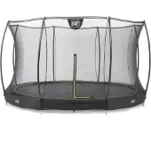 Exit Silhouette Trampoline ø366cm – avec Filet de sécurité – Enterré – Rond – pour Enfants – Noir