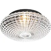 QAZQA Plafonnier classique noir avec verre fumé 23 cm IP44 - Nohmi