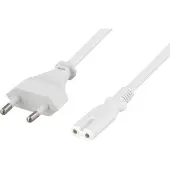 Deltaco DEL-109J - câble d'alimentation - Euro (3 m), Câble d'alimentation, Blanc