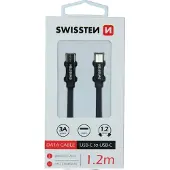 Swissten Textile USB-C / USB-C Data Cable 1.2m Black - 8595217455962