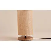 Opviq , lampe de table haut de gamme, beige, hauteur 30 cm | 100 % tissu, pied en bois, diamètre de l'abat-jour : 15 cm, hauteur : 24 cm | Douille E14, 40 W max., idéale pour les intérieurs rustiques.