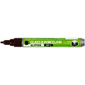 Creotime peinture stylo verre & porcelaine pailletée marron