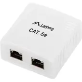 Lanberg Wandhalterung os5-0002-w - 2*rj45 cat.5e - idc/lsa Steckverbinder - ermöglicht Kabel 26-22 awg - white