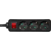 Deltaco GT-0361 power extension 3 AC outlet(s) Indoor Black (Extension d'alimentation 3 sorties AC) (3x, CEE 7/3, 3 m)