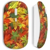 CAPACHEAP Souris Sans Fil Feuilles d'automnelantern