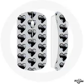 CAPACHEAP Souris Sans Fil Fond de coeurs noirs