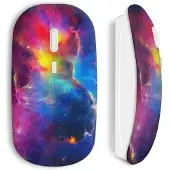 CAPACHEAP Souris Sans Fil Galaxy multicolor background