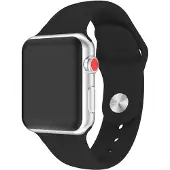 Wave siliconiranneke, Apple Watch / /, musta (Silicone), Sangles de montre, Noir