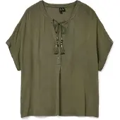 Vero Moda Chemisier 'VMBENTE SS WIDE TOP WVN GA' olive