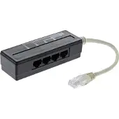 InLine Répartiteur de port téléphonique quadruple, RJ45 mâle à 4x RJ45 femelle, 0,15m