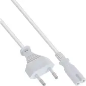 InLine Euro 8 – C7 (3 m), Câble d'alimentation, Blanc