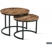 Molecule Ensemble de 2 tables basses Gaja-bois de mango