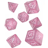 Q-workshop Set de dés roses et blancs chatoyants Elvish