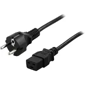 Deltaco DEL-111T câble d'alimentation Noir CEE7/7 IEC C19 (5 m), Câble d'alimentation, Noir