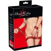 Bad Kitty - menottes attachées aux cuisses - set de contraintes - rouge