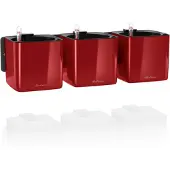 Lechuza Cube Glossy Triple - 40x14x14 Cm - Kit Complet, Rouge Scarlet Ultra Brillant