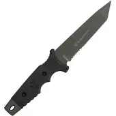 Smith & Wesson Sw7s Fixed Blade Serrated Tanto Knife Argenté