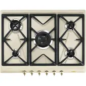 Smeg Table de cuisson à gaz encastrable 5 feux SRV876POGH Crème