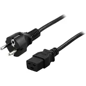 Deltaco DEL-110T câble d'alimentation Black CEE7/7 IEC C19 (3 m), Câble d'alimentation, Noir