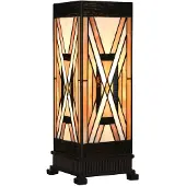 Clayre & Eef LumiLamp 5LL-6359 Lampe de table Tiffany marron beige 17x17x44 cm E27 40W