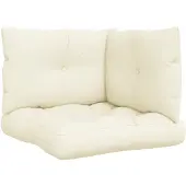 vidaXL Coussin pour palette 3 pcs. tissu crème