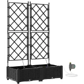 vidaXL Pots de jardin Noir 80 x 40 x 126 cm Acier