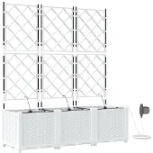 vidaXL Pots de jardin Blanc 120 x 40 x 142 cm Acier