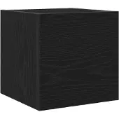 vidaXL Étagère murale pour téléviseur, 30,5 x 30 x 30 cm, noire, imitation chêne